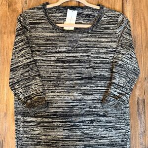 French Connection Black and Gray Knit Dress